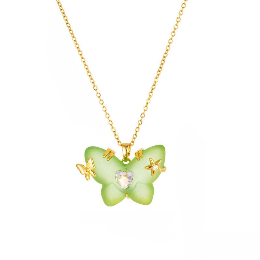 Resin Charm Butterfly Necklace
