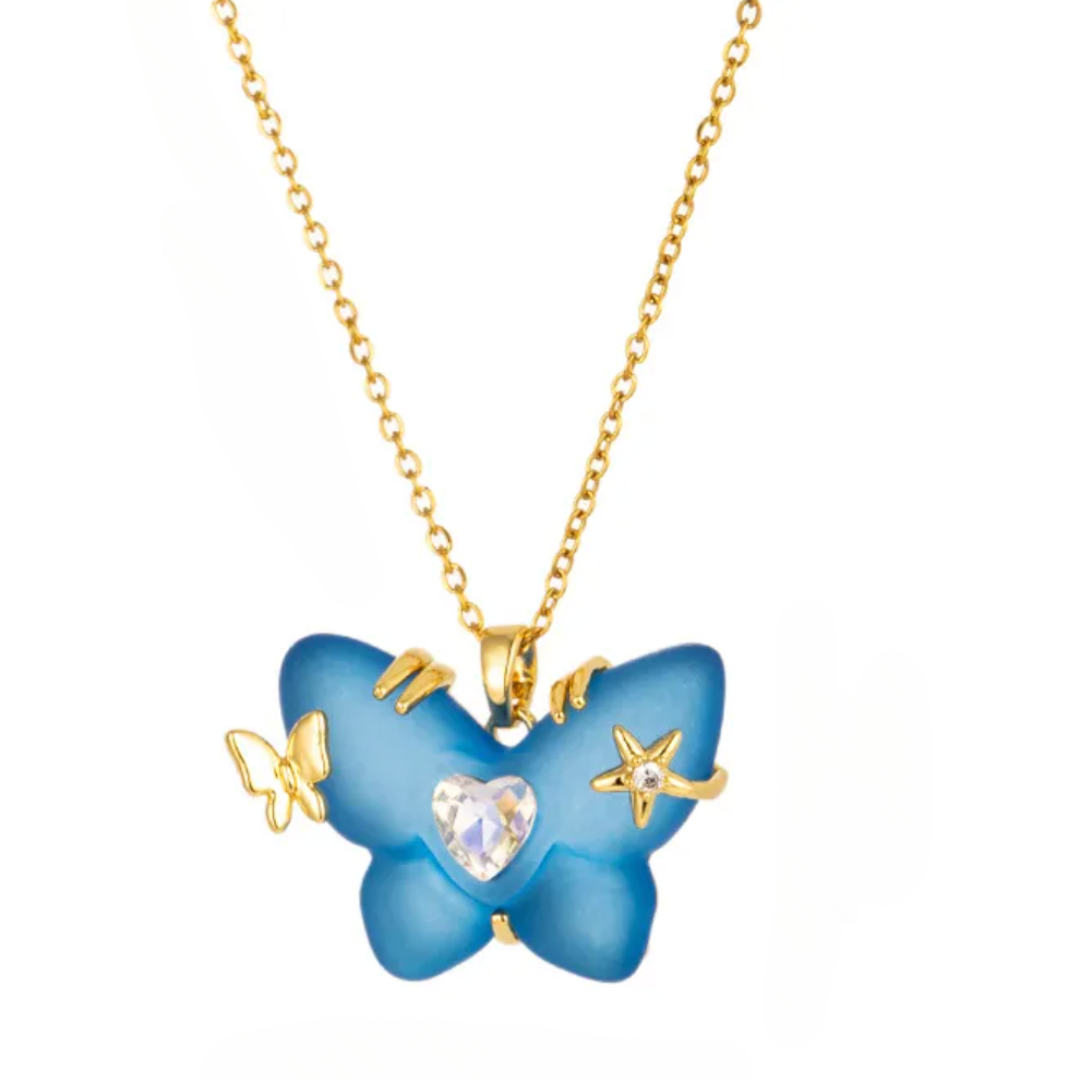 Resin Charm Butterfly Necklace