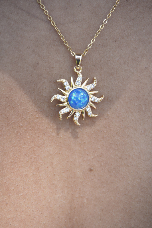 Blue Opal Sun Necklace