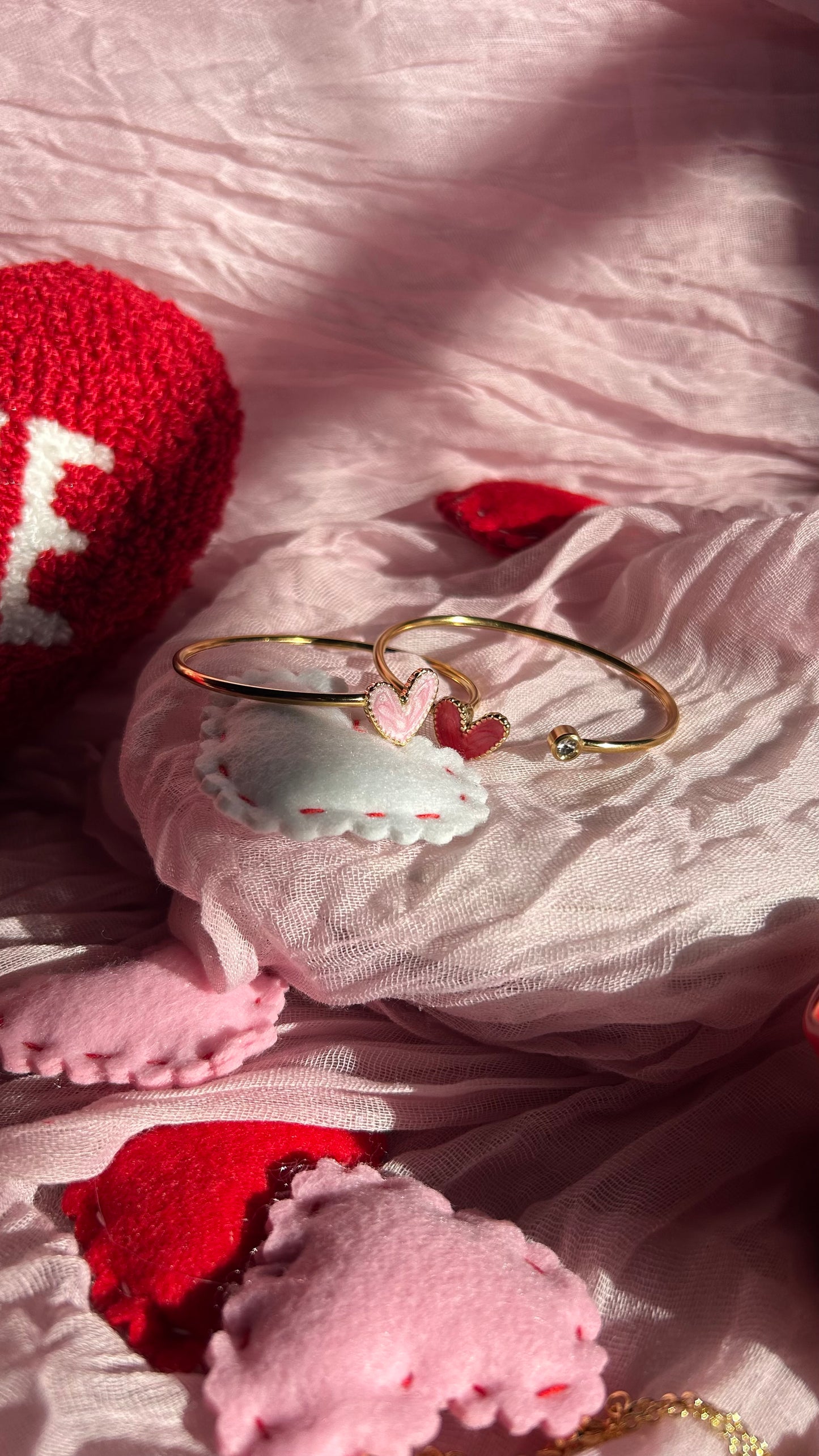 Valentines Heart Bangle Bracelet