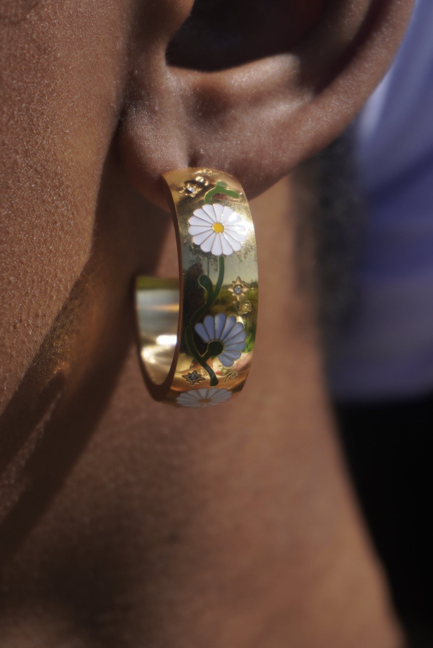 Flower Painted Hoops