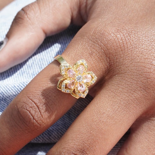 Pink Flower Fidget Ring