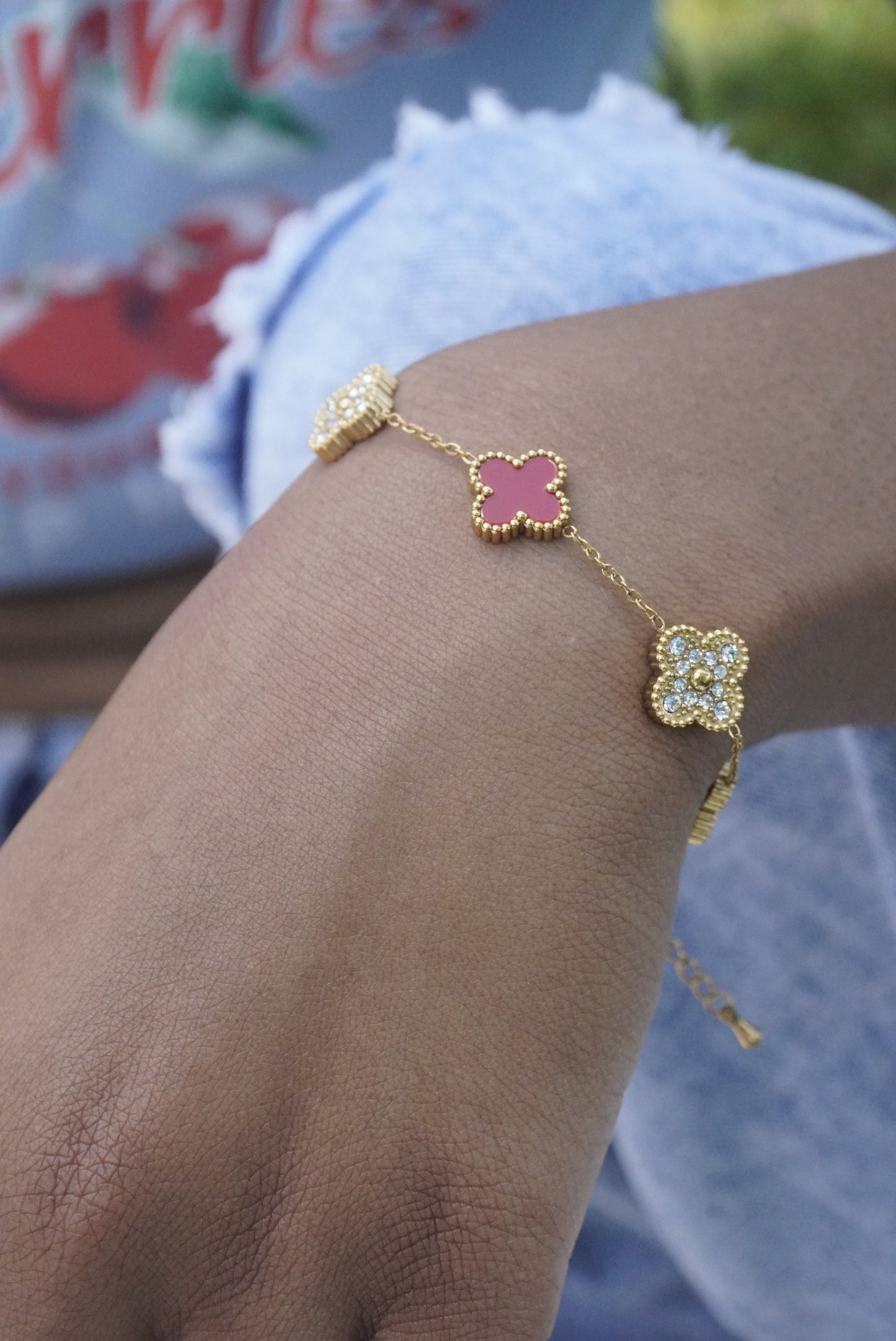 Gem Clover Bracelet