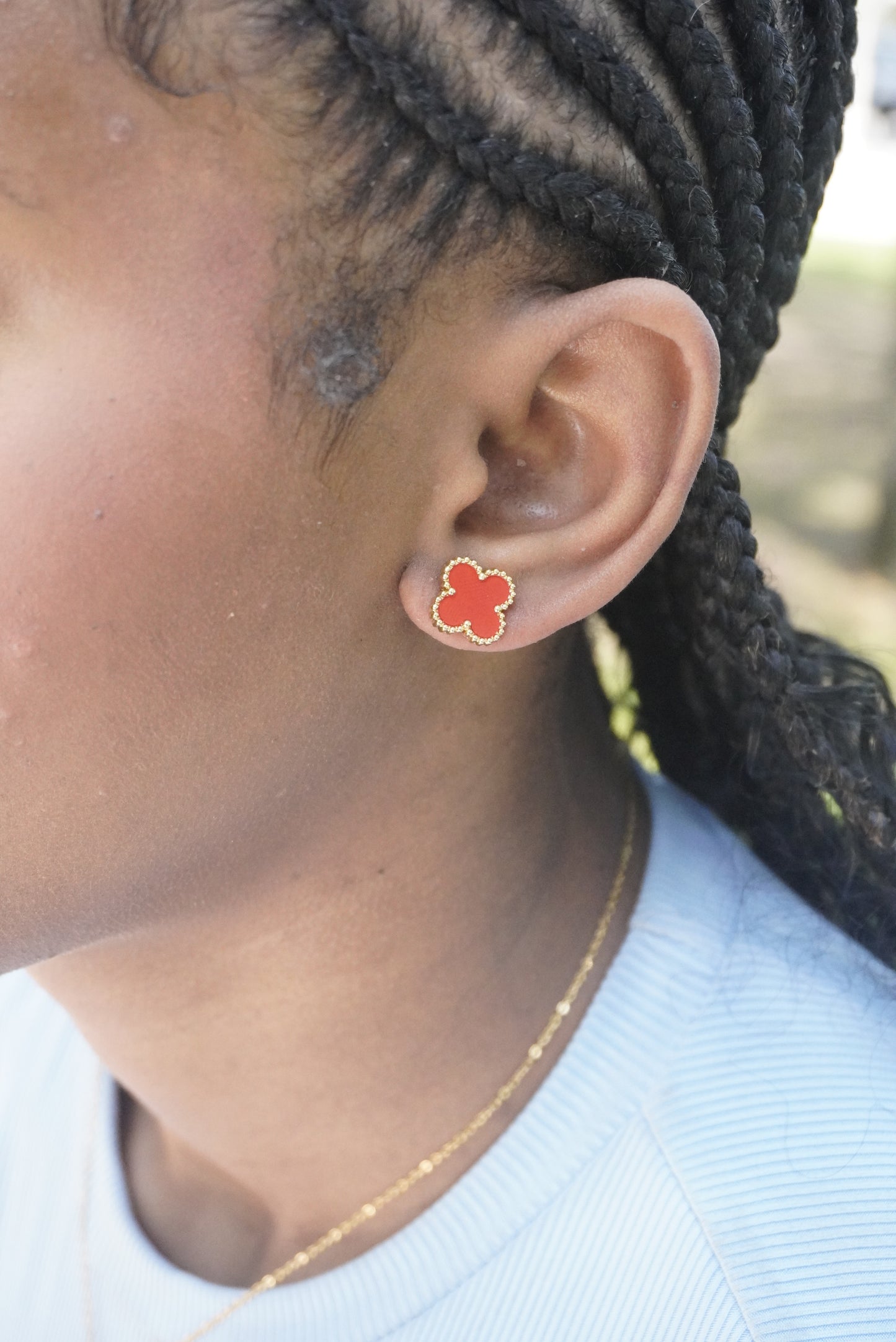 Slim Clover Stud Earrings