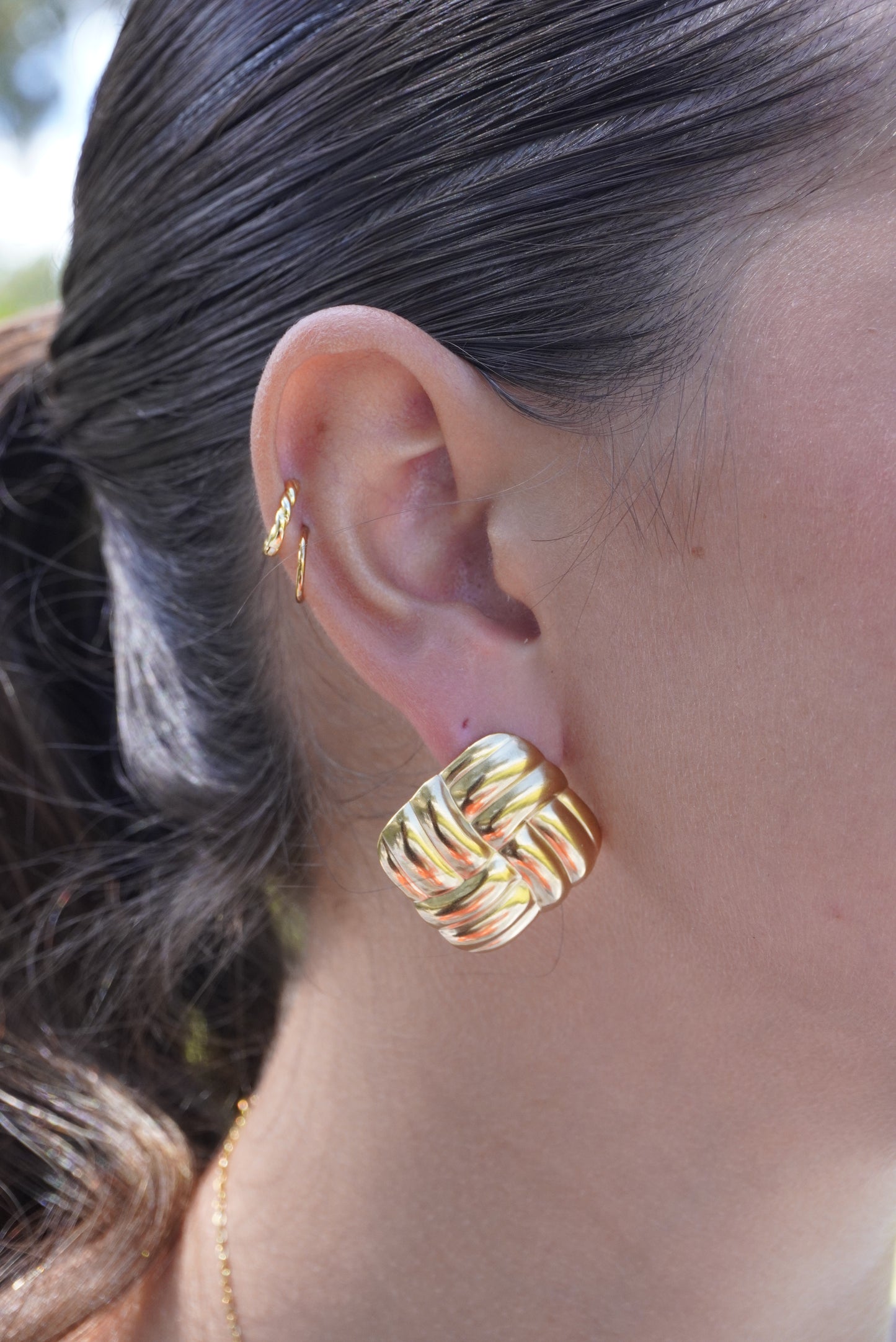 Geometric Square Stud Earrings