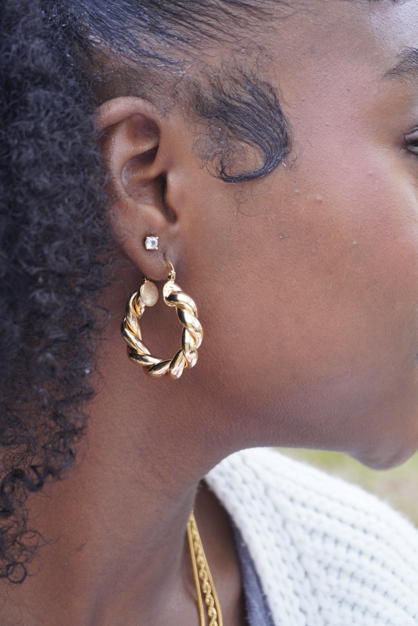 Medium Rope Twist Clip Earrings