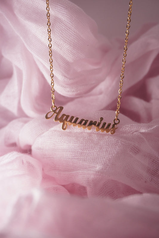 Zodiac Name Necklace
