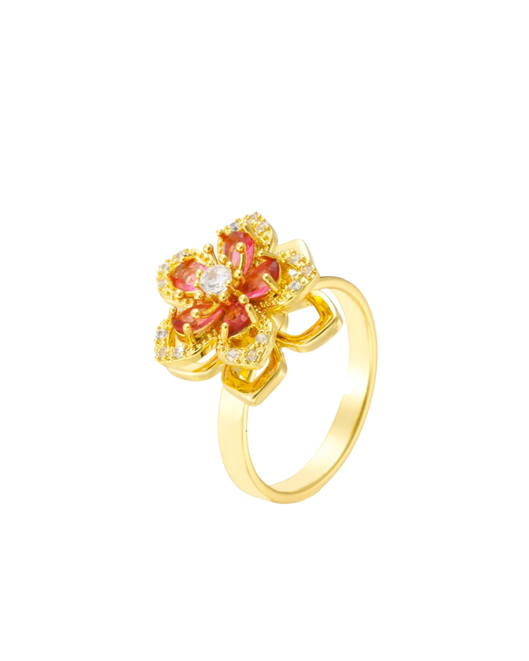 Orange Flower Fidget Ring