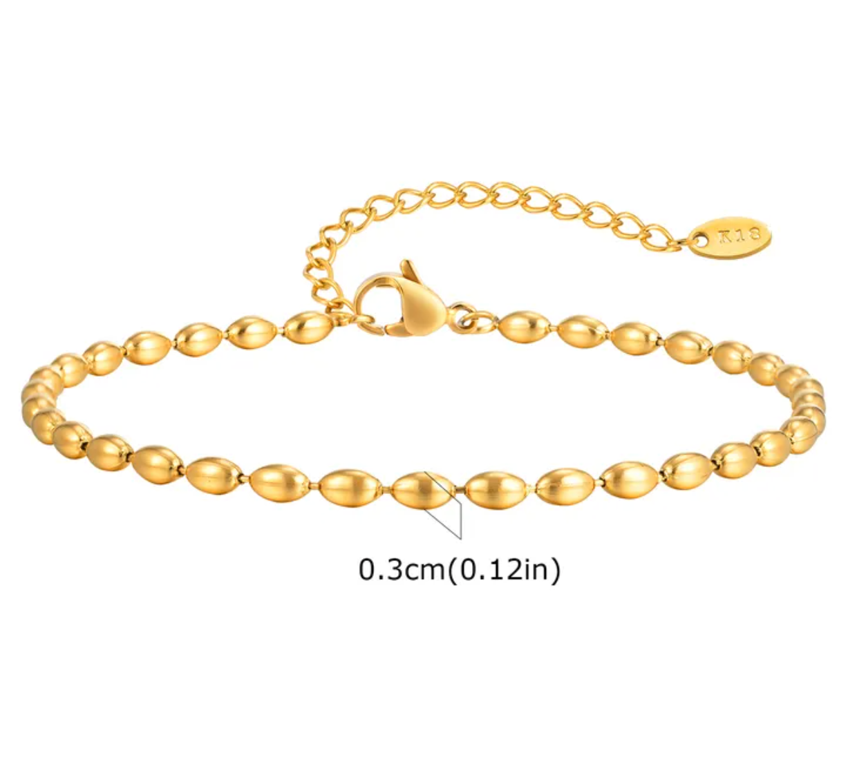 Oval Beaded Anklet