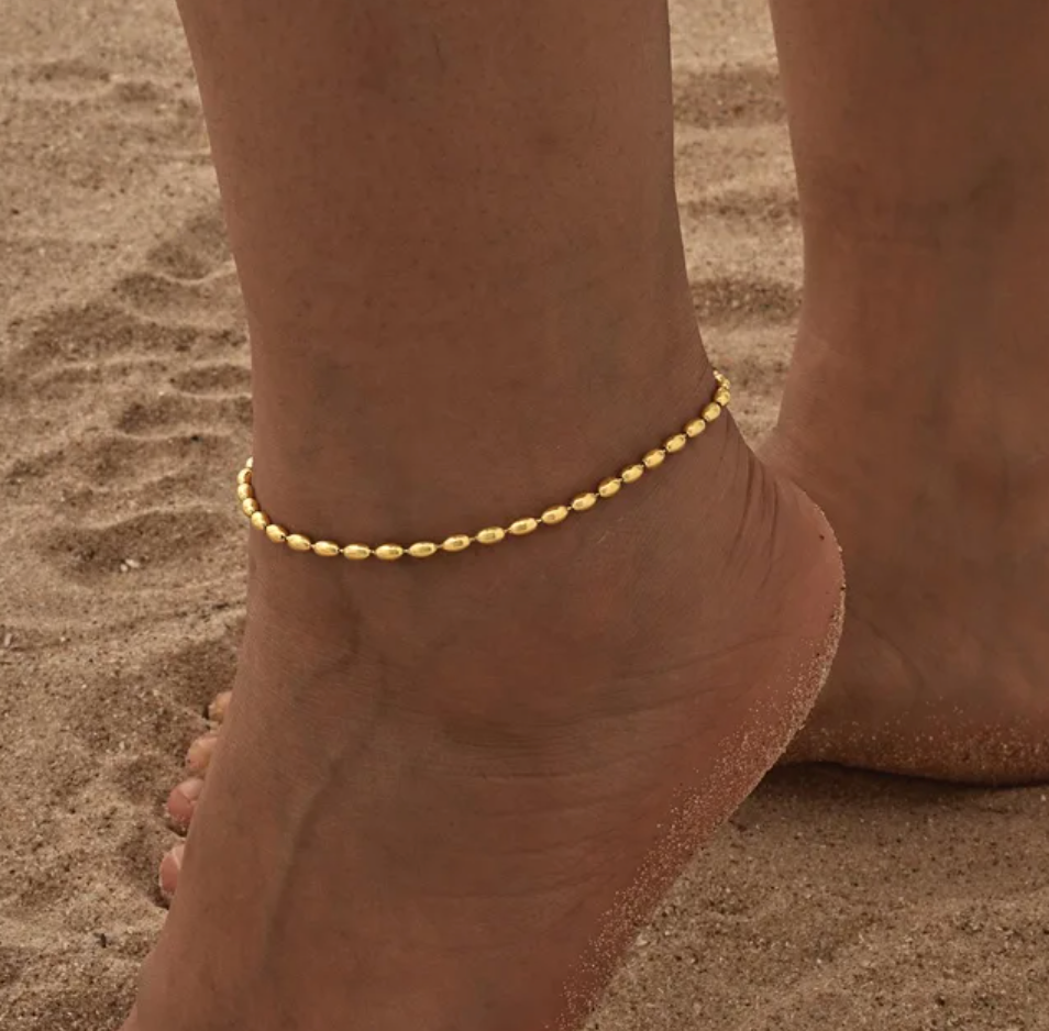 Oval Beaded Anklet