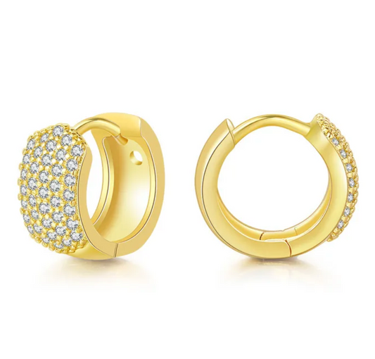 Rhinestone Clip Hoop Earrings