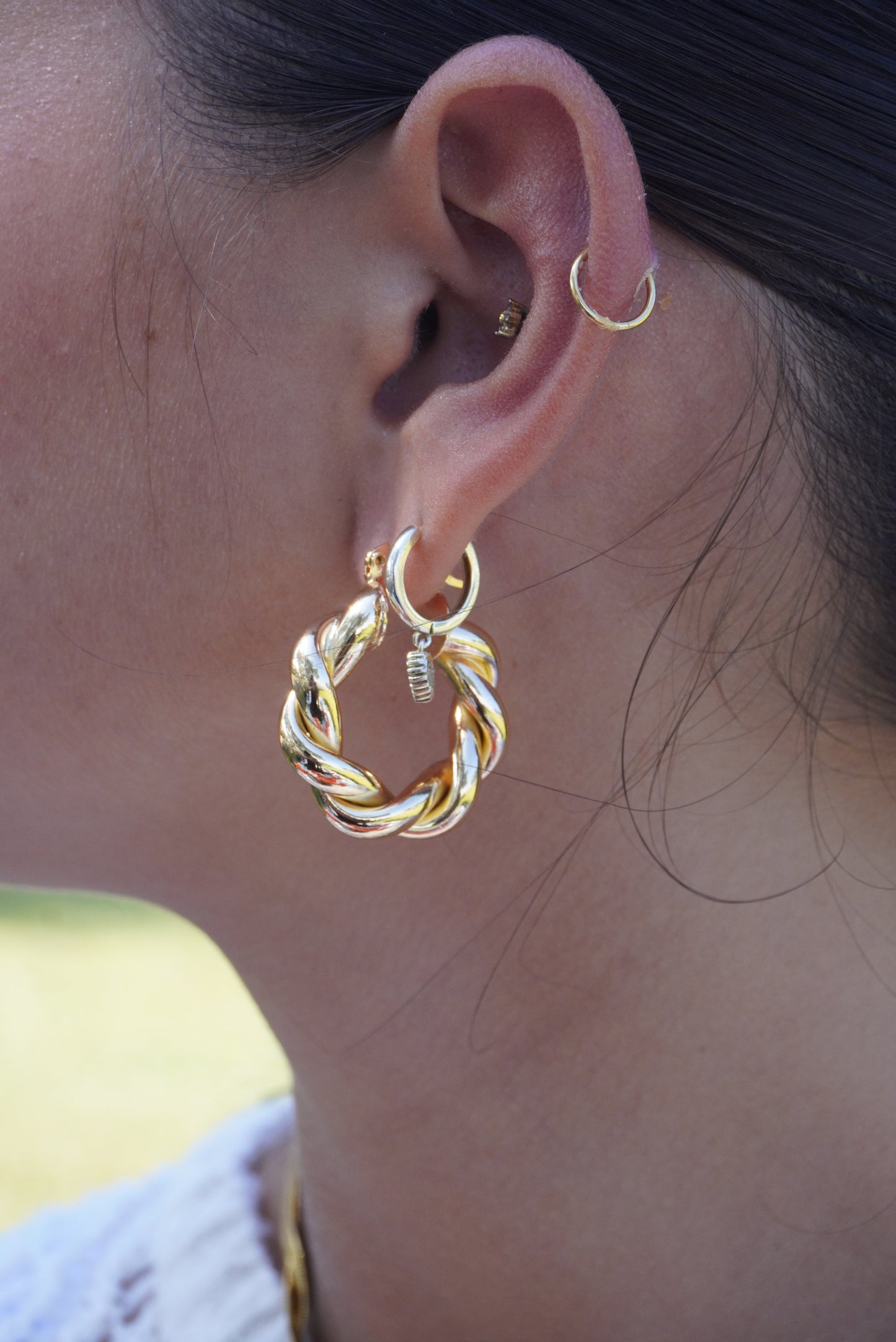 Medium Rope Twist Clip Earrings