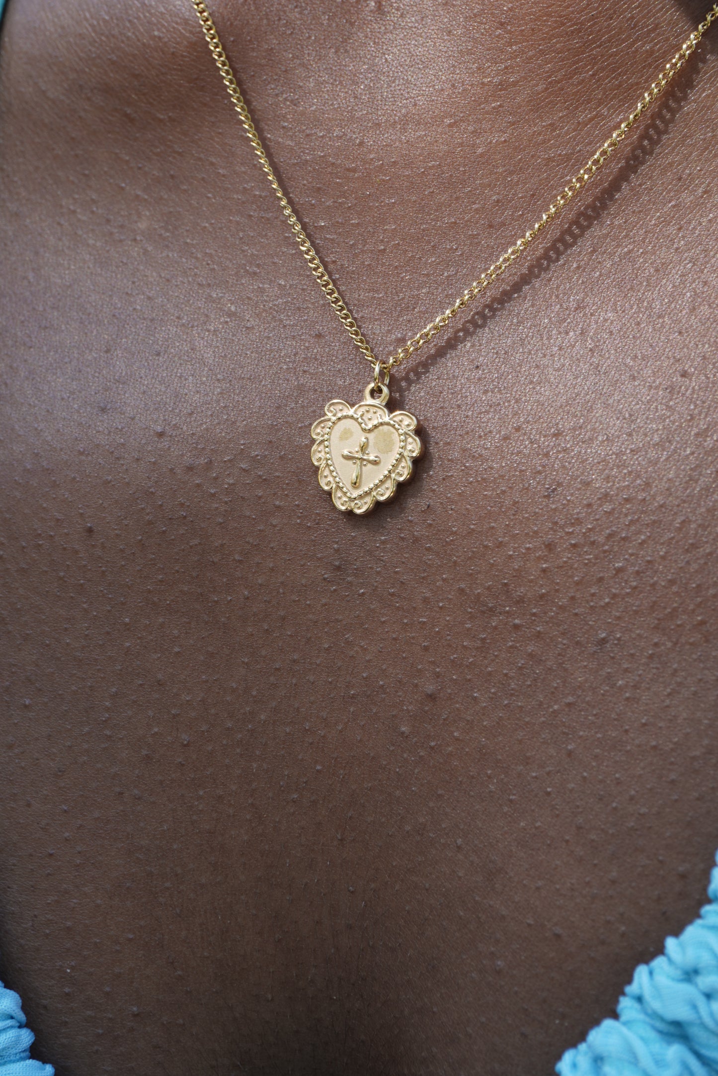 Y2K Heart Cross Pendant Necklace