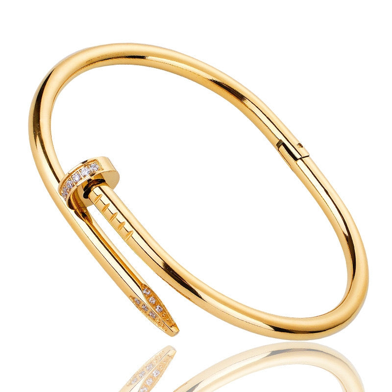 Rhinestone Nail Bangle Bracelet