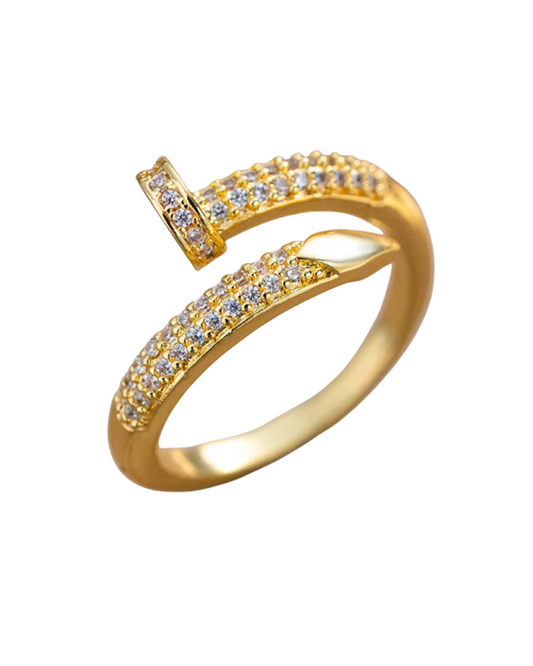 Rhinestone Expandable Nail Ring