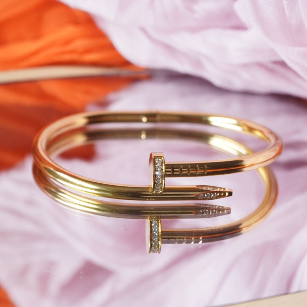 Rhinestone Nail Bangle Bracelet