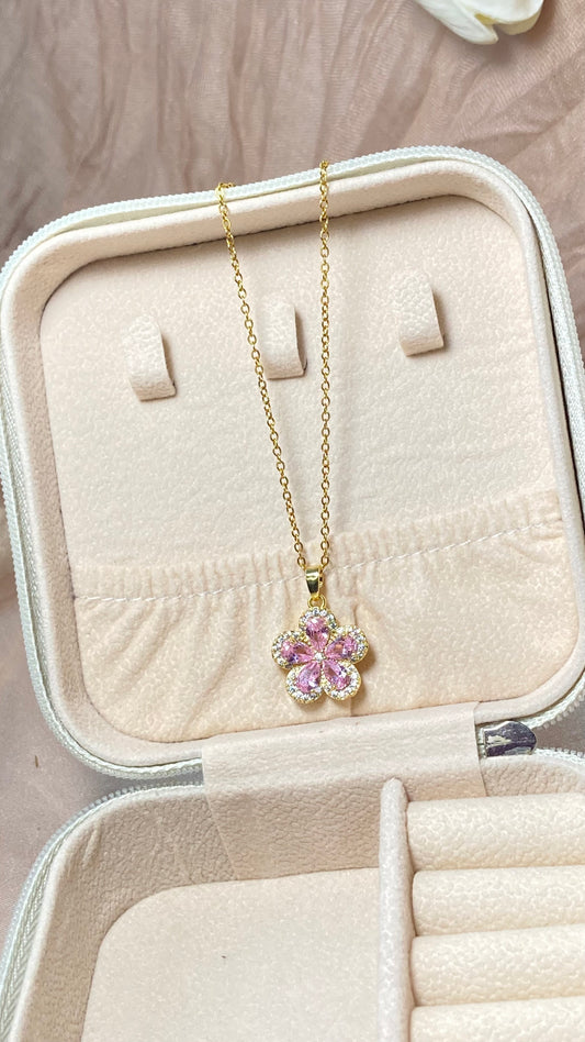 Pink Flower Necklace