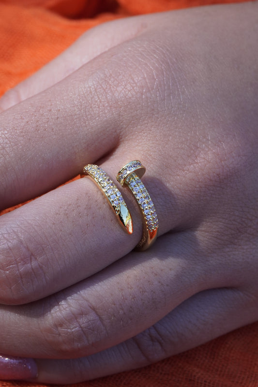 Rhinestone Expandable Nail Ring