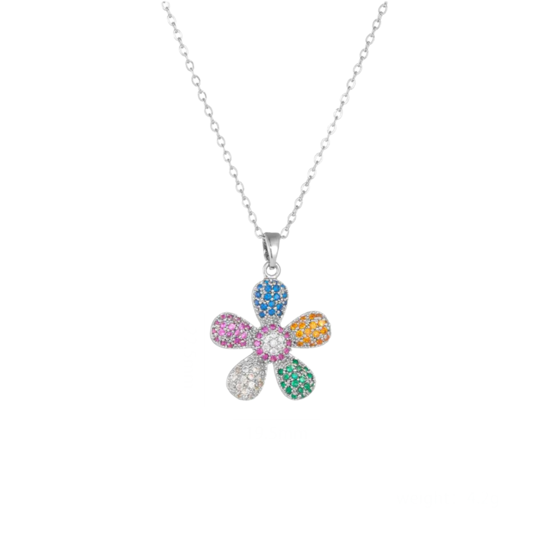 MultiColor Stone Petal Necklace