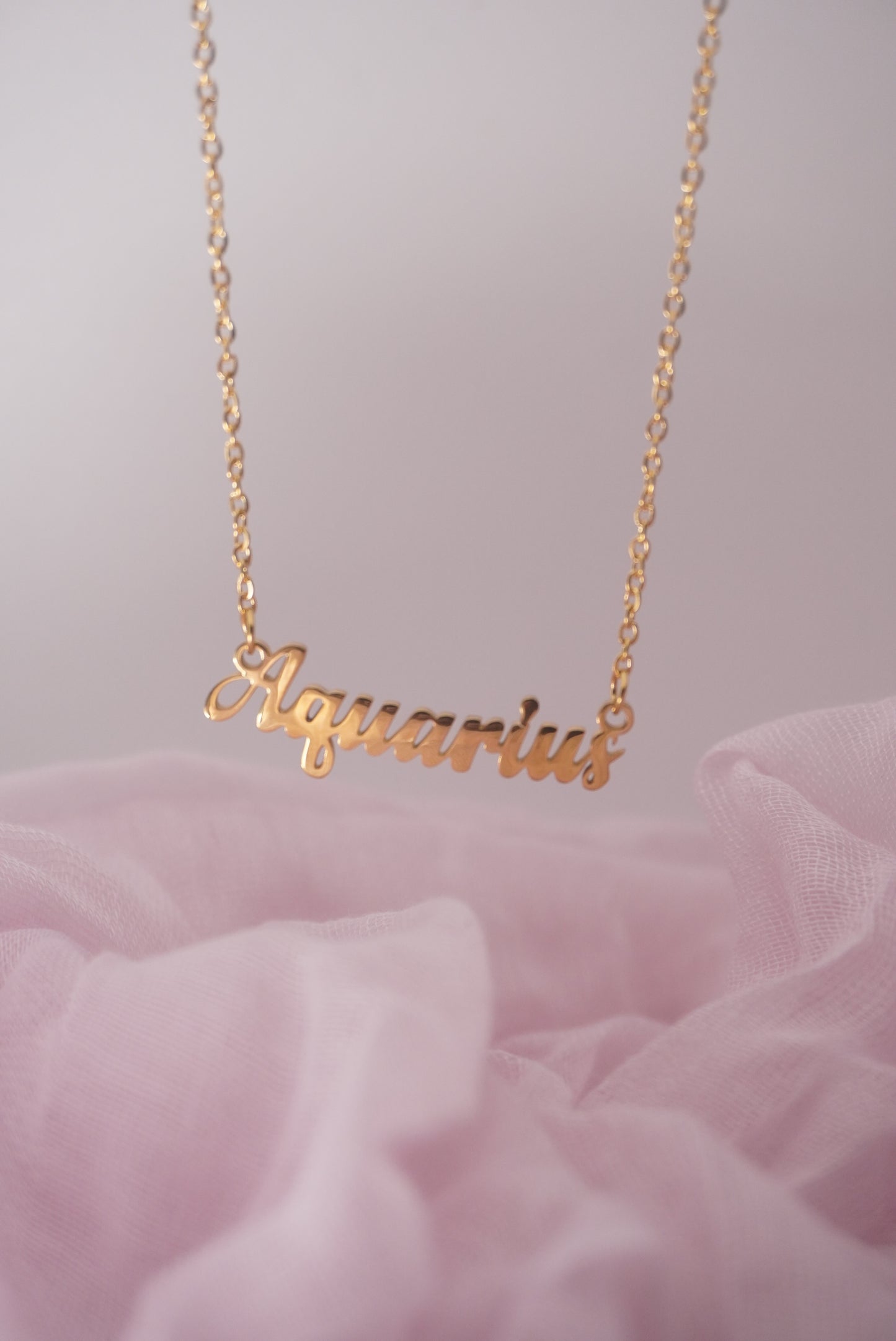 Zodiac Name Necklace