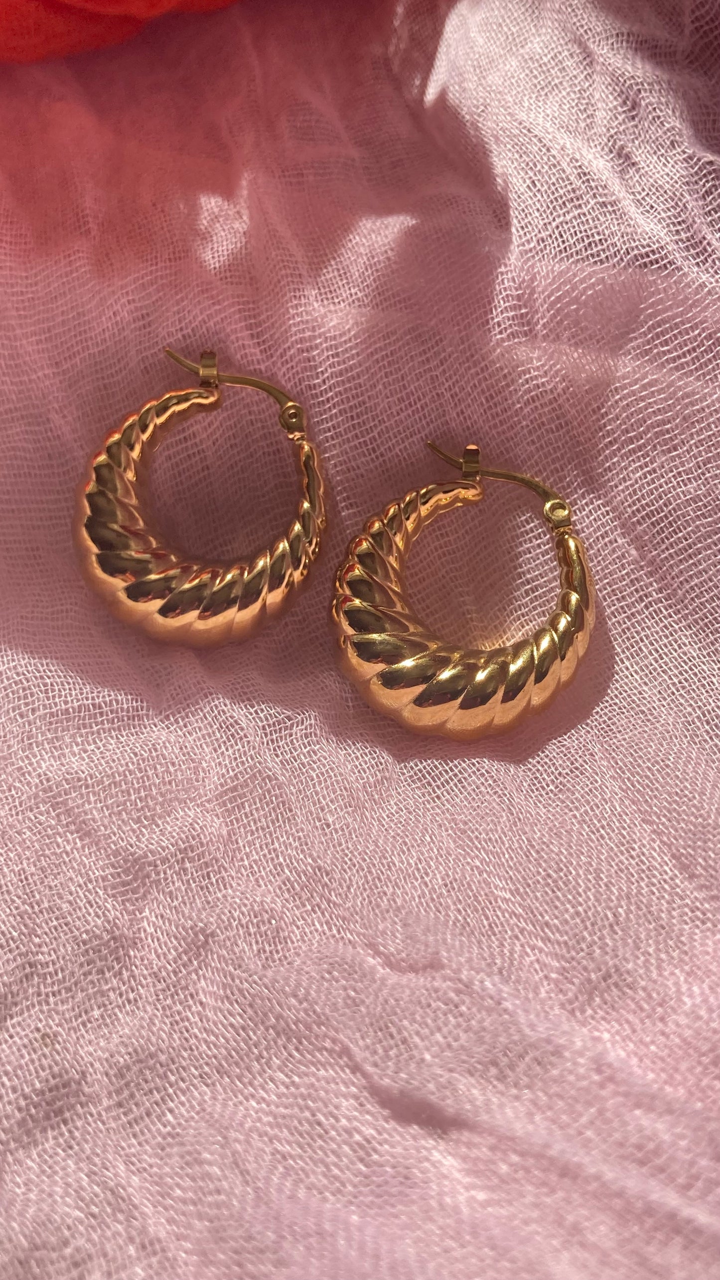 Clean Textured Hoop Earrings