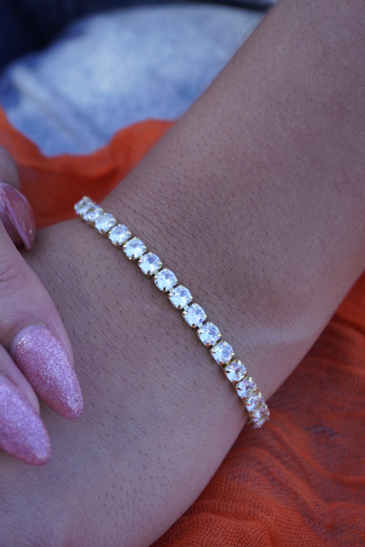 Gold Thick Tennis Bracelet