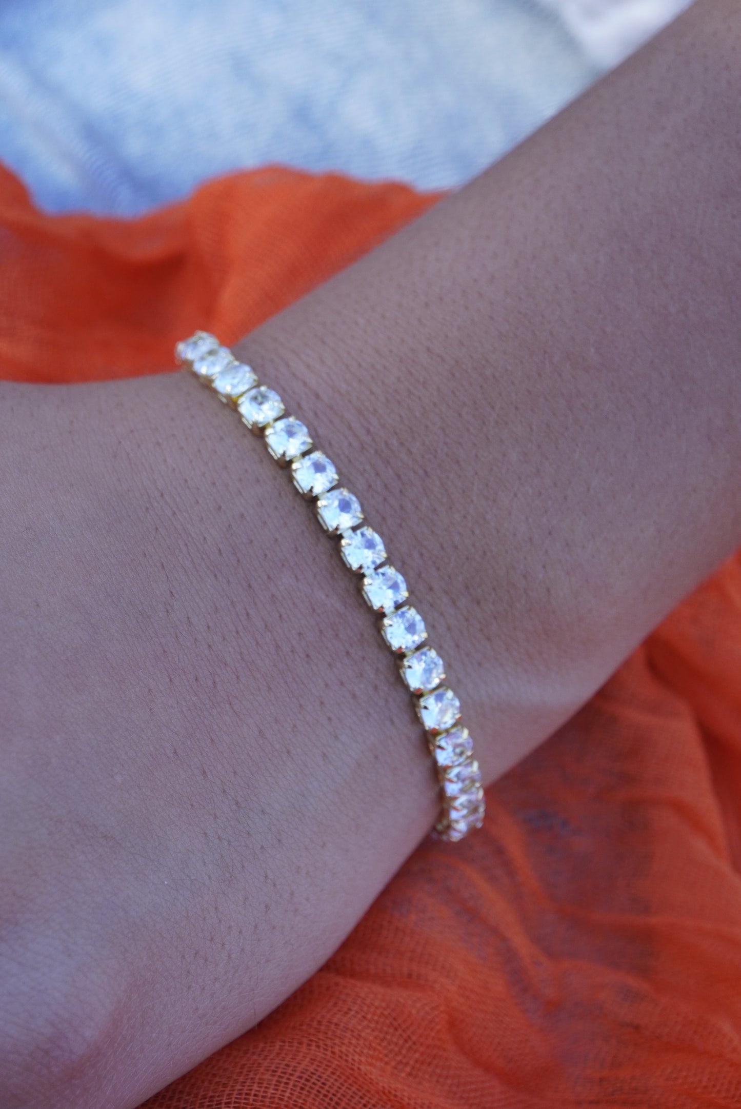 Gold Thick Tennis Bracelet