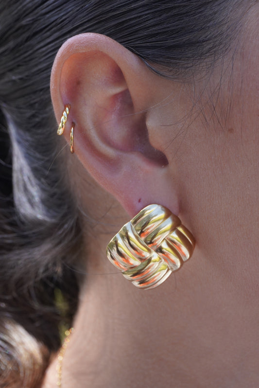 Geometric Square Stud Earrings