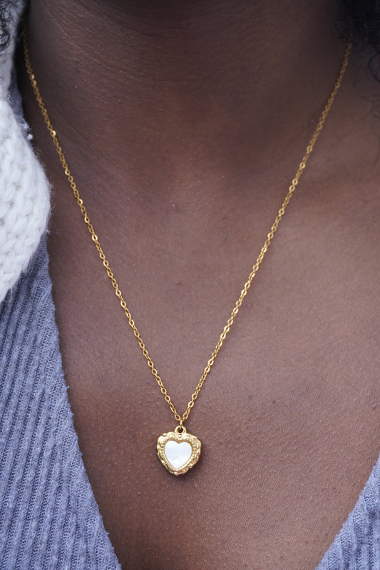 Y2K White Heart Necklace