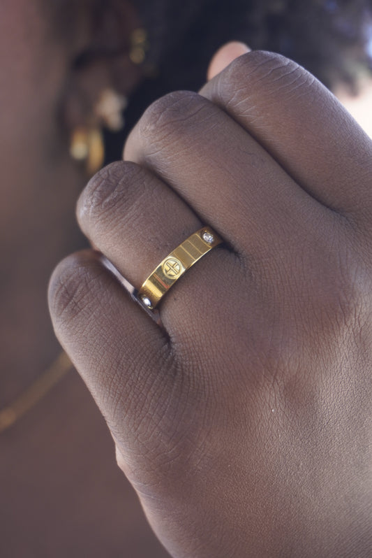 Cross Diamond Ring