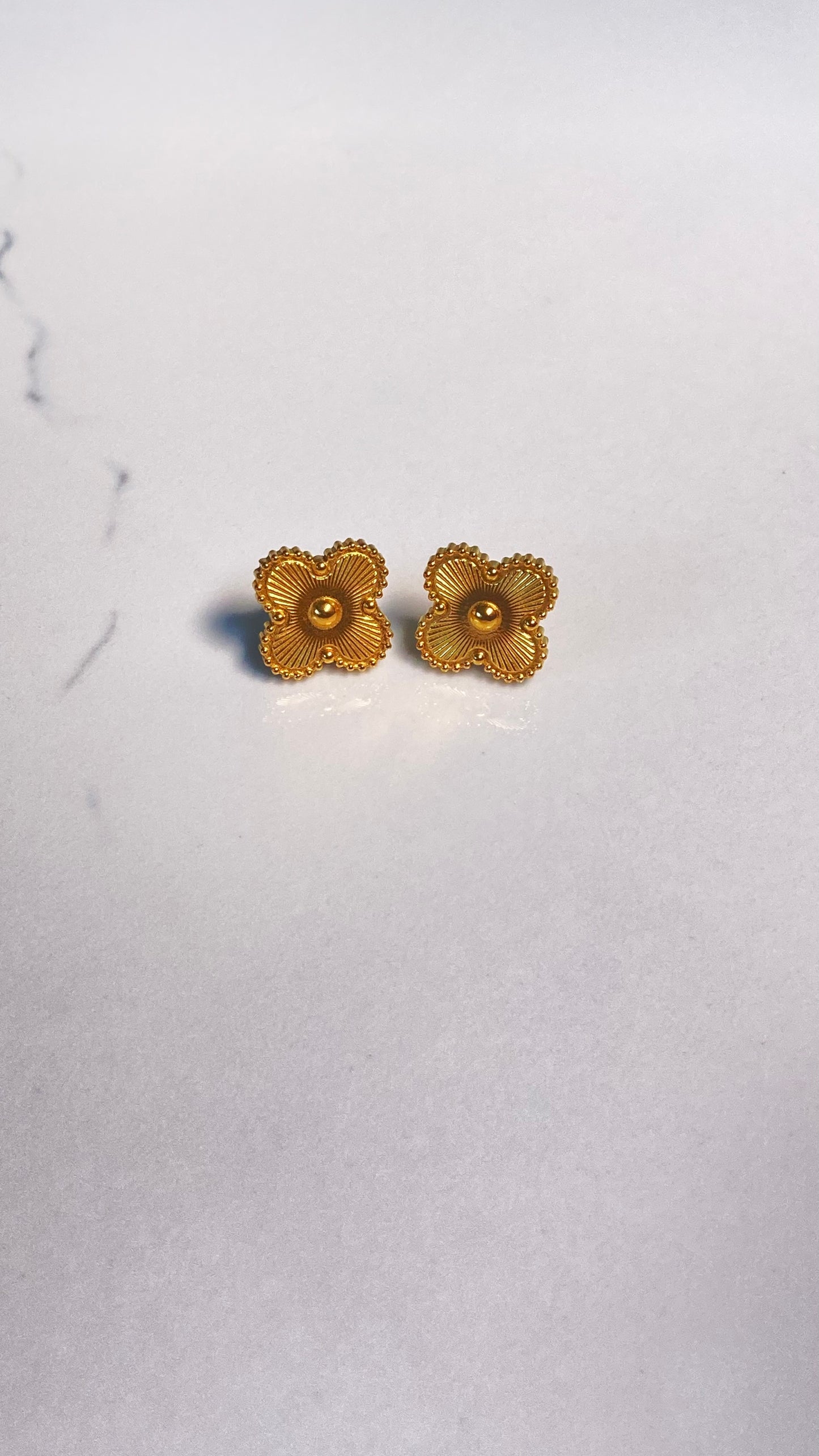 Sleek Clover Stud Earrings