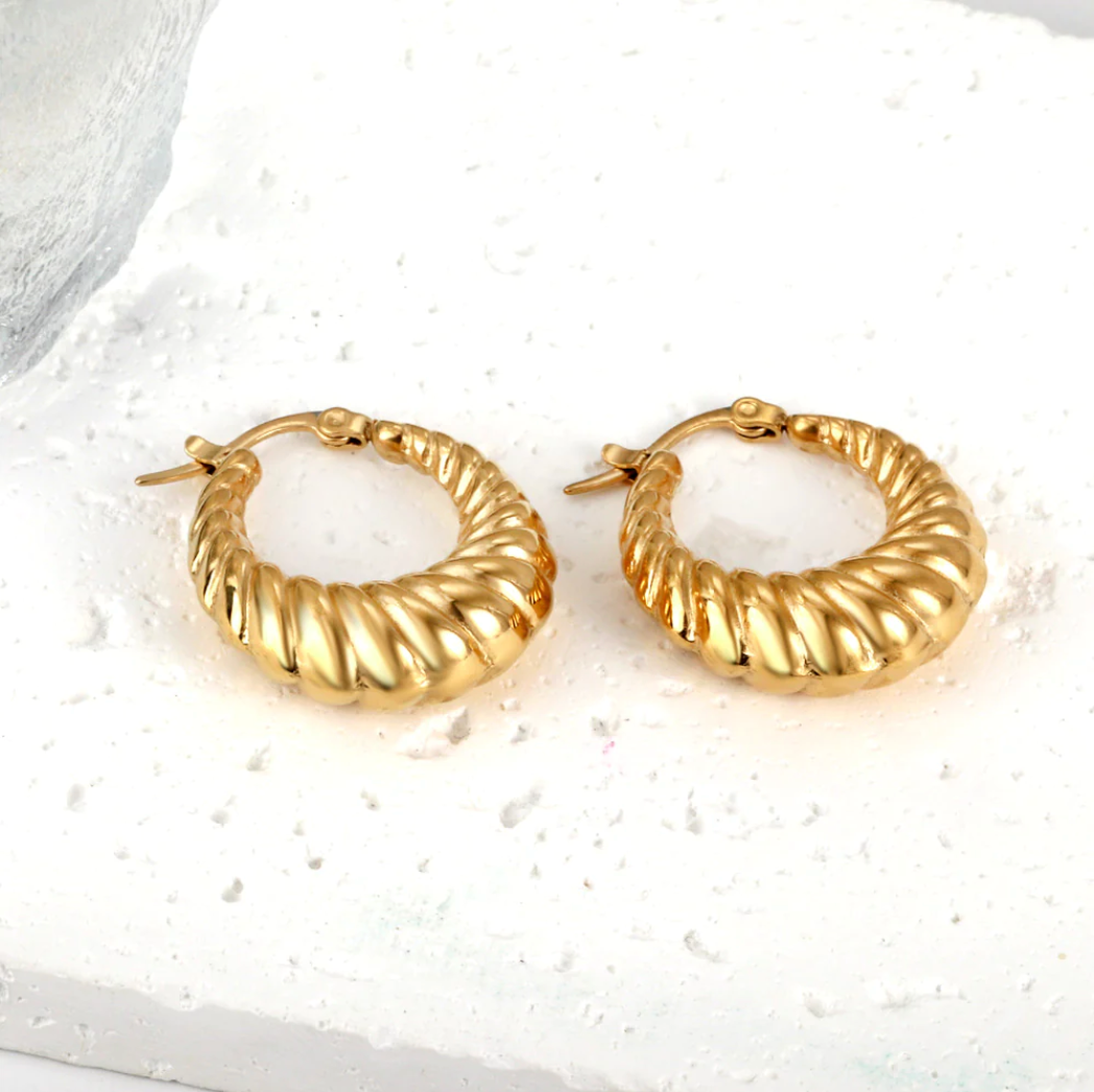 Clean Textured Hoop Earrings