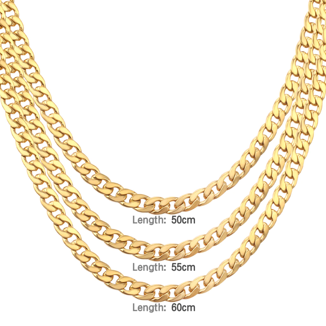 Thin 7MM Cuban Link Men Two Piece Set