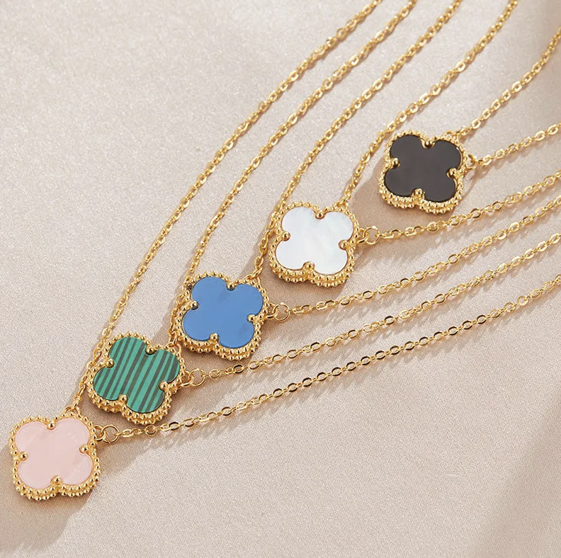 Solid Color Clover Necklace