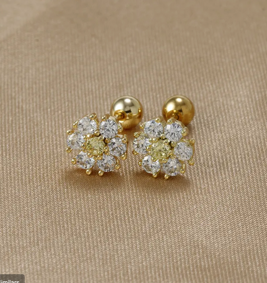 Petal Rhinestone Stud Earrings