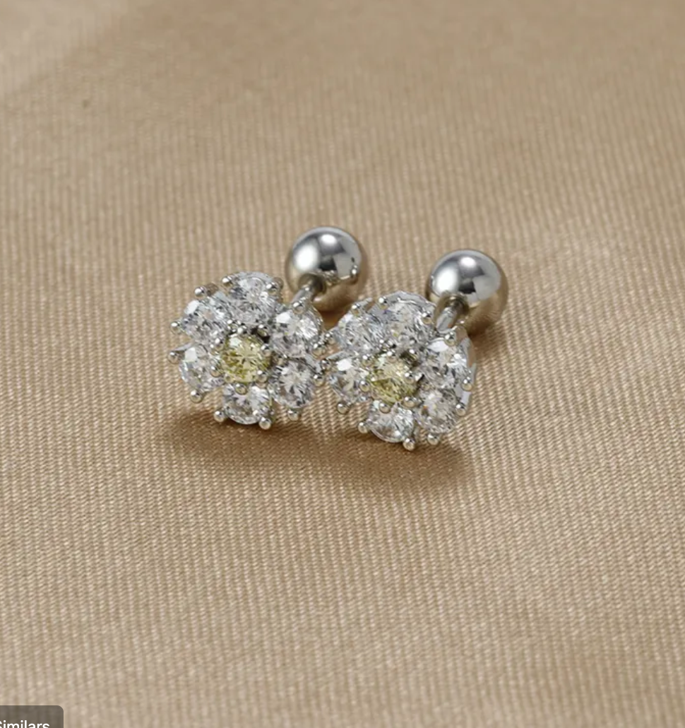 Petal Rhinestone Stud Earrings