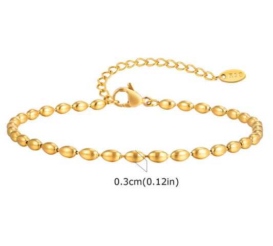 Oval Beaded Anklet