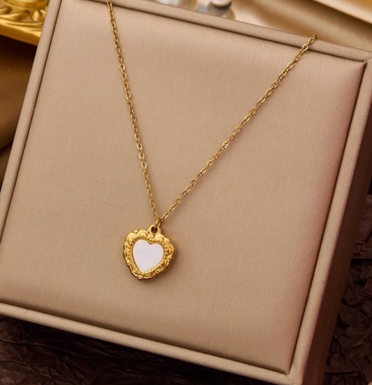 Y2K White Heart Necklace